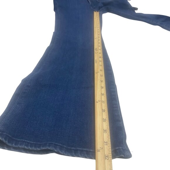 Pilcro The Icon Flare Jeans Size 30 Anthropology Dark Wash High-Rise Button Fly - Picture 12 of 14